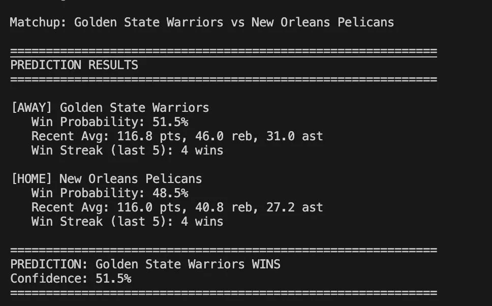 NBA Game Outcome Predictor